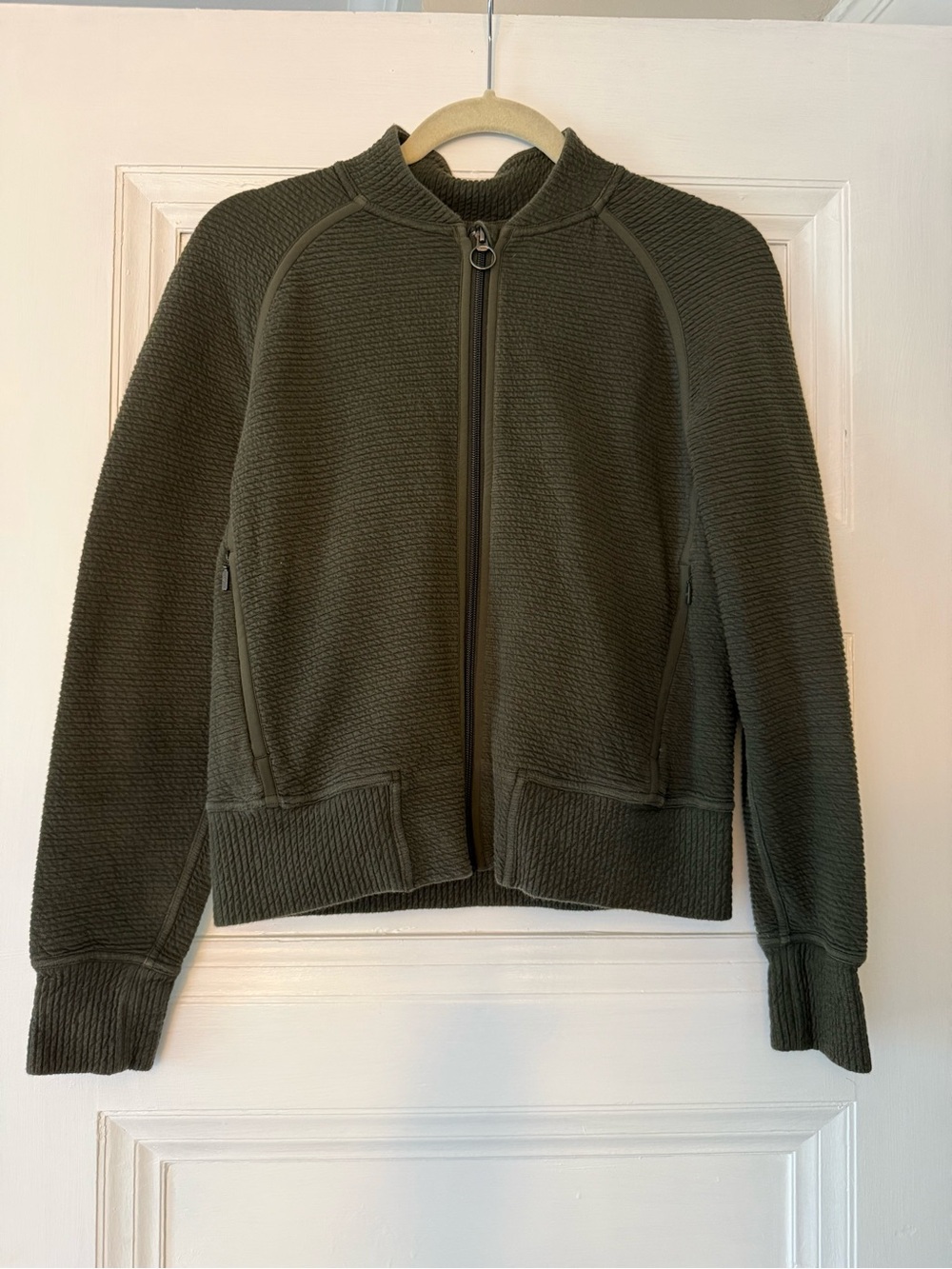 lululemon On Repeat Military Green Bomber Jacket Size 6
